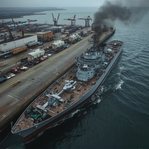 Iran’s Largest Naval Vessel in Flames: Satellite Image Reveals Targeted Warship Amid Rising Tensions